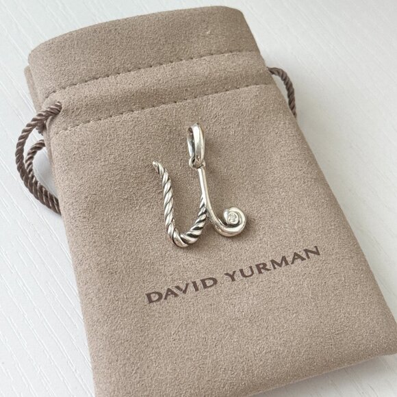 David Yurman Script Initial U Amulet .925 Sterling Silver - Picture 1 of 4